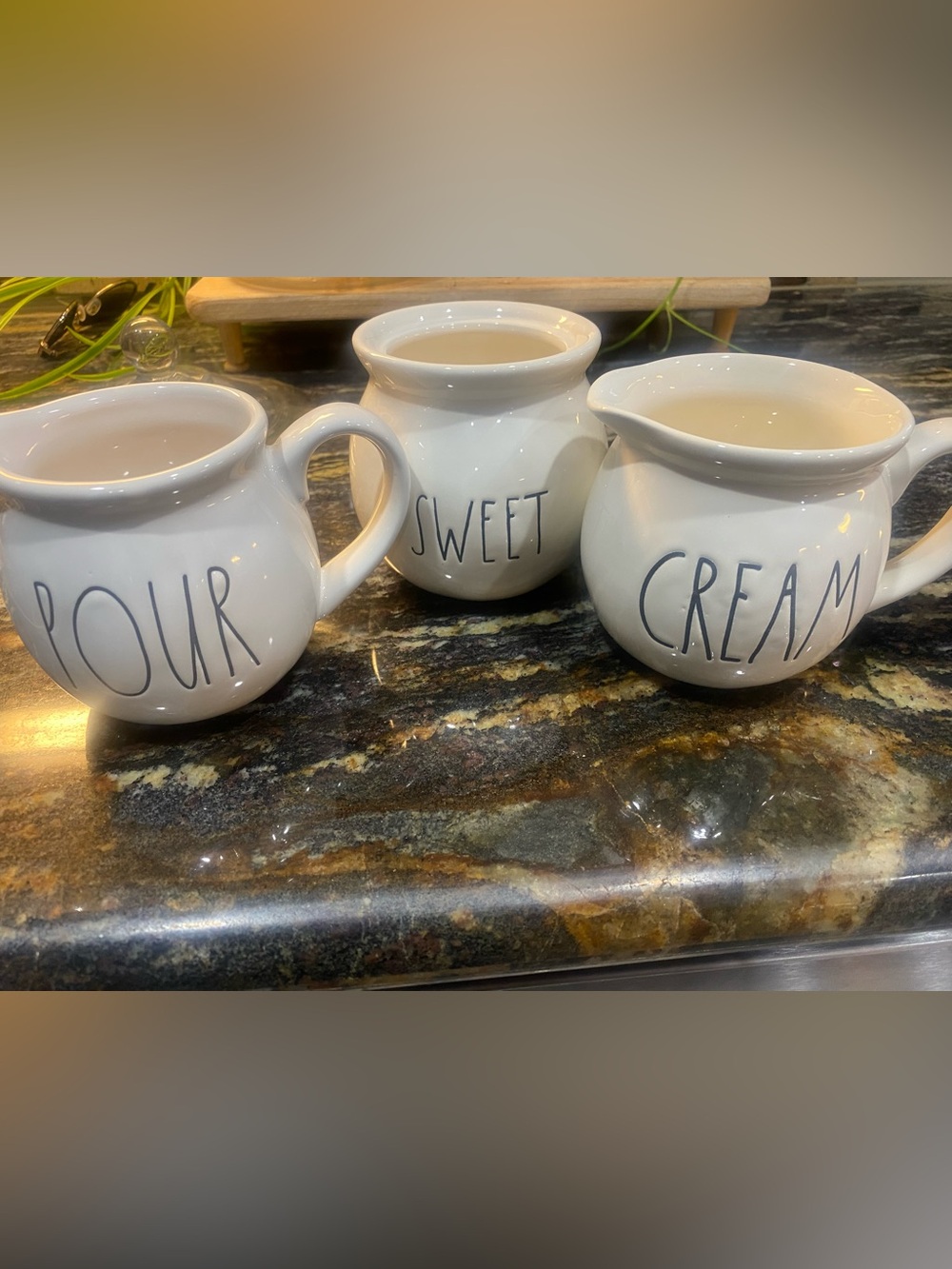 Rae Dunn White Ceramic 'Sweet Pour and Cream’' Set